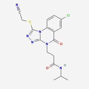 molecular formula C17H17ClN6O2S B2848407 4-[4-(3-Chloro-4-fluorobenzoyl)piperazin-1-yl]-6-(4-methylphenyl)pyrimidine CAS No. 1115900-78-1