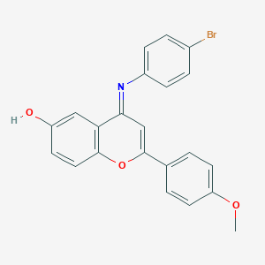 molecular formula C22H16BrNO3 B284841 4-[(4-bromophenyl)imino]-2-(4-methoxyphenyl)-4H-chromen-6-ol 