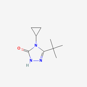 molecular formula C9H15N3O B2848410 3-tert-butyl-4-cyclopropyl-4,5-dihydro-1H-1,2,4-triazol-5-one CAS No. 2199386-32-6