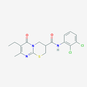 molecular formula C17H17Cl2N3O2S B2848412 N-(2,3-dichlorophenyl)-7-ethyl-8-methyl-6-oxo-2,3,4,6-tetrahydropyrimido[2,1-b][1,3]thiazine-3-carboxamide CAS No. 1421510-08-8