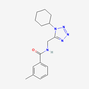 N-((1-cyclohexyl-1H-tetrazol-5-yl)methyl)-3-methylbenzamide