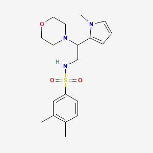 molecular formula C19H27N3O3S B2848417 3,4-二甲基-N-(2-(1-甲基-1H-吡咯-2-基)-2-吗啉基乙基)苯磺酰胺 CAS No. 1049391-65-2