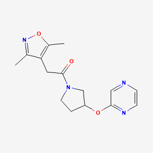 2-(3,5-Dimethylisoxazol-4-yl)-1-(3-(pyrazin-2-yloxy)pyrrolidin-1-yl)ethanone
