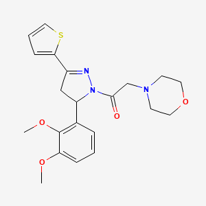 1-(5-(2,3-dimethoxyphenyl)-3-(thiophen-2-yl)-4,5-dihydro-1H-pyrazol-1-yl)-2-morpholinoethanone