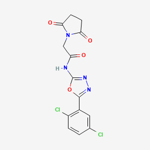 N-(5-(2,5-dichlorophenyl)-1,3,4-oxadiazol-2-yl)-2-(2,5-dioxopyrrolidin-1-yl)acetamide