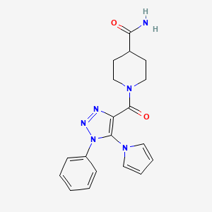 1-(1-phenyl-5-(1H-pyrrol-1-yl)-1H-1,2,3-triazole-4-carbonyl)piperidine-4-carboxamide