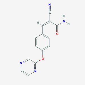 (2Z)-2-Cyano-3-[4-(pyrazin-2-yloxy)phenyl]prop-2-enamide