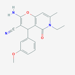2-amino-6-ethyl-4-(3-methoxyphenyl)-7-methyl-5-oxo-5,6-dihydro-4H-pyrano[3,2-c]pyridine-3-carbonitrile