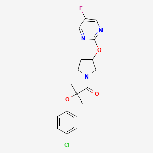 2-(4-Chlorophenoxy)-1-(3-((5-fluoropyrimidin-2-yl)oxy)pyrrolidin-1-yl)-2-methylpropan-1-one