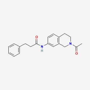 molecular formula C20H22N2O2 B2848445 N-(2-acetyl-1,2,3,4-tetrahydroisoquinolin-7-yl)-3-phenylpropanamide CAS No. 955635-39-9