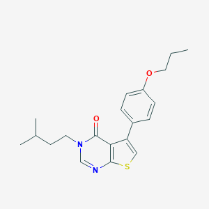 molecular formula C20H24N2O2S B284845 3-isopentyl-5-(4-propoxyphenyl)thieno[2,3-d]pyrimidin-4(3H)-one 