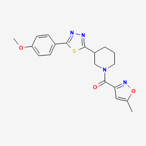 (3-(5-(4-Methoxyphenyl)-1,3,4-thiadiazol-2-yl)piperidin-1-yl)(5-methylisoxazol-3-yl)methanone