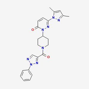 molecular formula C23H24N8O2 B2848465 6-(3,5-Dimethylpyrazol-1-yl)-2-[1-(2-phenyltriazole-4-carbonyl)piperidin-4-yl]pyridazin-3-one CAS No. 2379975-83-2