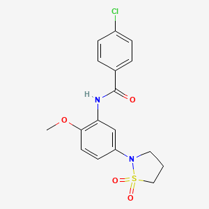 4-chloro-N-(5-(1,1-dioxidoisothiazolidin-2-yl)-2-methoxyphenyl)benzamide