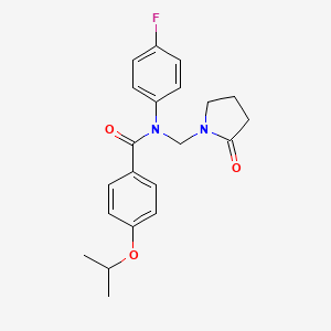 N-(4-fluorophenyl)-4-isopropoxy-N-((2-oxopyrrolidin-1-yl)methyl)benzamide