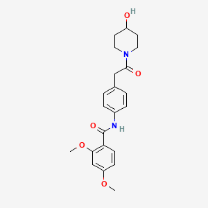 molecular formula C22H26N2O5 B2848478 N-(4-(2-(4-hydroxypiperidin-1-yl)-2-oxoethyl)phenyl)-2,4-dimethoxybenzamide CAS No. 1235098-63-1