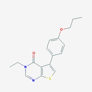 molecular formula C17H18N2O2S B284848 3-ethyl-5-(4-propoxyphenyl)thieno[2,3-d]pyrimidin-4(3H)-one 
