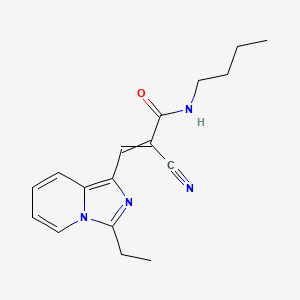 molecular formula C17H20N4O B2848482 N-丁基-2-氰基-3-{3-乙基咪唑[1,5-a]吡啶-1-基}丙-2-烯酰胺 CAS No. 1376444-66-4