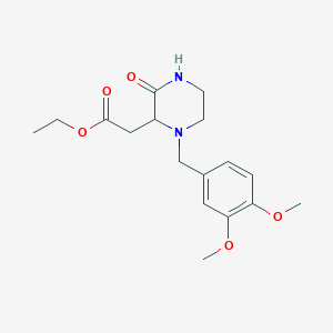 molecular formula C17H24N2O5 B2848485 Ethyl [1-(3,4-dimethoxybenzyl)-3-oxopiperazin-2-yl]acetate CAS No. 1008655-56-8