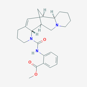 molecular formula C24H31N3O3 B2848488 Methyl 2-[[(1S,2S,9R,10R)-3,15-diazatetracyclo[7.7.1.02,7.010,15]heptadec-7-ene-3-carbonyl]amino]benzoate CAS No. 1441880-75-6
