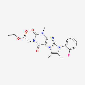 Ethyl 2-[6-(2-fluorophenyl)-4,7,8-trimethyl-1,3-dioxopurino[7,8-a]imidazol-2-yl]acetate