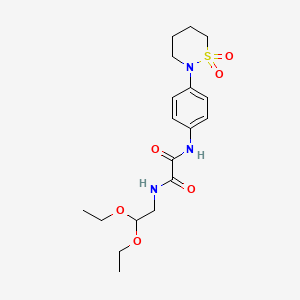 molecular formula C18H27N3O6S B2848507 N-(2,2-diethoxyethyl)-N'-[4-(1,1-dioxothiazinan-2-yl)phenyl]oxamide CAS No. 899748-43-7