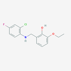 molecular formula C15H15ClFNO2 B2848509 2-{[(2-Chloro-4-fluorophenyl)amino]methyl}-6-ethoxyphenol CAS No. 1038334-69-8