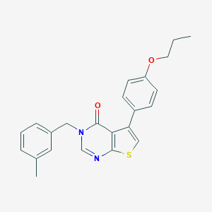 molecular formula C23H22N2O2S B284851 3-(3-methylbenzyl)-5-(4-propoxyphenyl)thieno[2,3-d]pyrimidin-4(3H)-one 