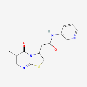 molecular formula C14H14N4O2S B2848510 2-(6-methyl-5-oxo-3,5-dihydro-2H-thiazolo[3,2-a]pyrimidin-3-yl)-N-(pyridin-3-yl)acetamide CAS No. 953228-96-1