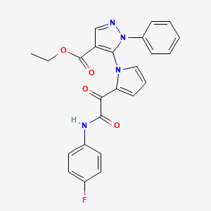 ethyl 5-{2-[2-(4-fluoroanilino)-2-oxoacetyl]-1H-pyrrol-1-yl}-1-phenyl-1H-pyrazole-4-carboxylate