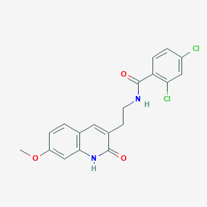 molecular formula C19H16Cl2N2O3 B2848531 2,4-dichloro-N-(2-(7-methoxy-2-oxo-1,2-dihydroquinolin-3-yl)ethyl)benzamide CAS No. 851405-70-4