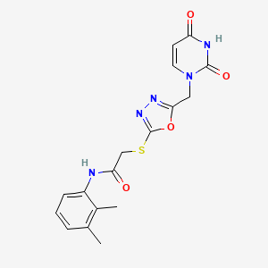 molecular formula C17H17N5O4S B2848543 N-(2,3-dimethylphenyl)-2-((5-((2,4-dioxo-3,4-dihydropyrimidin-1(2H)-yl)methyl)-1,3,4-oxadiazol-2-yl)thio)acetamide CAS No. 1091394-20-5