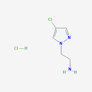 molecular formula C5H9Cl2N3 B2848547 2-(4-Chloro-1H-pyrazol-1-yl)ethanamine hydrochloride CAS No. 663941-74-0