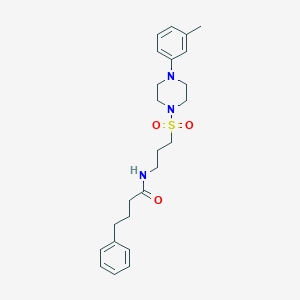 molecular formula C24H33N3O3S B2848549 4-phenyl-N-(3-((4-(m-tolyl)piperazin-1-yl)sulfonyl)propyl)butanamide CAS No. 1021133-15-2