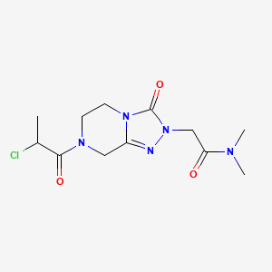 2-[7-(2-Chloropropanoyl)-3-oxo-6,8-dihydro-5H-[1,2,4]triazolo[4,3-a]pyrazin-2-yl]-N,N-dimethylacetamide