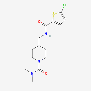 molecular formula C14H20ClN3O2S B2848554 4-((5-chlorothiophene-2-carboxamido)methyl)-N,N-dimethylpiperidine-1-carboxamide CAS No. 2034295-12-8