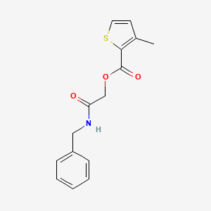 molecular formula C15H15NO3S B2848556 2-(Benzylamino)-2-oxoethyl 3-methylthiophene-2-carboxylate CAS No. 438032-74-7