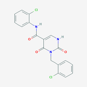 molecular formula C18H13Cl2N3O3 B2848557 3-(2-chlorobenzyl)-N-(2-chlorophenyl)-2,4-dioxo-1,2,3,4-tetrahydropyrimidine-5-carboxamide CAS No. 1396867-27-8