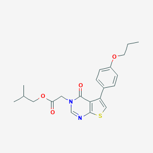 molecular formula C21H24N2O4S B284856 isobutyl (4-oxo-5-(4-propoxyphenyl)thieno[2,3-d]pyrimidin-3(4H)-yl)acetate 