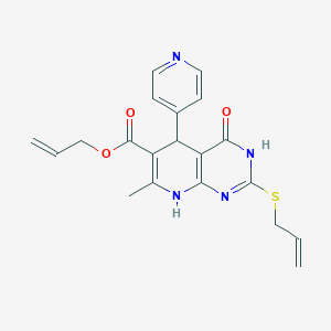 molecular formula C20H20N4O3S B2848561 Allyl 2-(allylthio)-7-methyl-4-oxo-5-pyridin-4-yl-3,4,5,8-tetrahydropyrido[2,3-d]pyrimidine-6-carboxylate CAS No. 892259-36-8