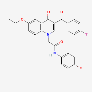 molecular formula C27H23FN2O5 B2848562 2-(6-ethoxy-3-(4-fluorobenzoyl)-4-oxoquinolin-1(4H)-yl)-N-(4-methoxyphenyl)acetamide CAS No. 895653-23-3