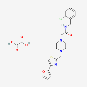 molecular formula C23H25ClN4O6S B2848564 N-(2-chlorobenzyl)-2-(4-((4-(furan-2-yl)thiazol-2-yl)methyl)piperazin-1-yl)acetamide oxalate CAS No. 1351610-13-3