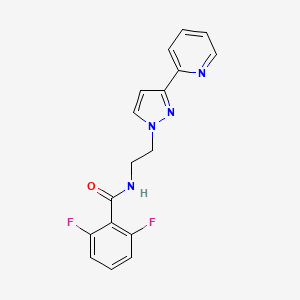 molecular formula C17H14F2N4O B2848566 2,6-difluoro-N-(2-(3-(pyridin-2-yl)-1H-pyrazol-1-yl)ethyl)benzamide CAS No. 1448129-48-3