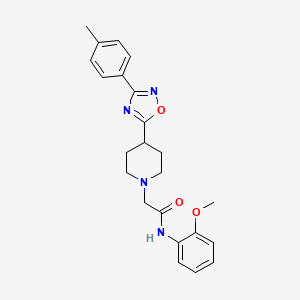 molecular formula C23H26N4O3 B2848567 N-(2-methoxyphenyl)-2-{4-[3-(4-methylphenyl)-1,2,4-oxadiazol-5-yl]piperidin-1-yl}acetamide CAS No. 1251603-66-3