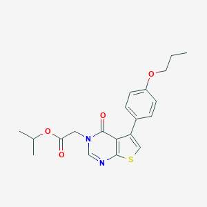 molecular formula C20H22N2O4S B284857 isopropyl (4-oxo-5-(4-propoxyphenyl)thieno[2,3-d]pyrimidin-3(4H)-yl)acetate 