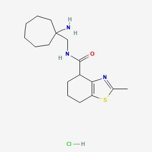 N-[(1-Aminocycloheptyl)methyl]-2-methyl-4,5,6,7-tetrahydro-1,3-benzothiazole-4-carboxamide;hydrochloride