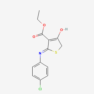 molecular formula C13H12ClNO3S B2848586 Ethyl 2-[(4-chlorophenyl)amino]-4-oxo-4,5-dihydrothiophene-3-carboxylate CAS No. 425629-94-3