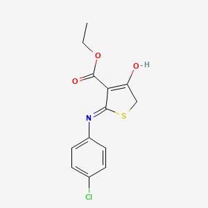 molecular formula C13H12ClNO3S B2848586 乙酸乙酯2-[(4-氯苯基)氨基]-4-氧代-4,5-二氢噻吩-3-羧酸酯 CAS No. 425629-94-3