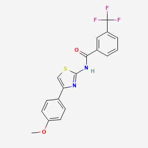 molecular formula C18H13F3N2O2S B2848590 N-[4-(4-甲氧基苯基)-1,3-噻唑-2-基]-3-(三氟甲基)苯甲酰胺 CAS No. 325981-22-4