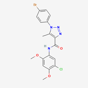 molecular formula C18H16BrClN4O3 B2848591 1-(4-bromophenyl)-N-(5-chloro-2,4-dimethoxyphenyl)-5-methyl-1H-1,2,3-triazole-4-carboxamide CAS No. 895644-49-2